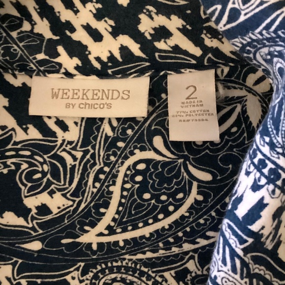 Weekends by Chico’s velour zippered jacket - Picture 3 of 4